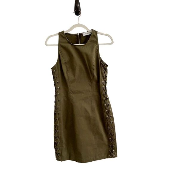 A.L.C. Dresses & Skirts - A.L.C. Valeria Lace Up Sleeveless Mini Dress Army Green Women's Size 6